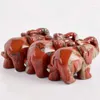 Dekorativa figurer Natural Red Jasper Elephant Quartz Crystals Carved Gemstone Animals Reiki Healing Stones Home Decoration
