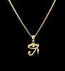 316l roestvrij staal goudkleur Egyptisch het oog van horus hanger ketting hiphop woat oog kettingen voor unisex sieraden92861301773118