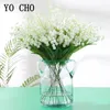 Decorative Flowers 6Pcs/Set White Artificial Lily Of The Valley Decor Plastic Fake Flower For Office Living Room Party Accessories