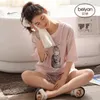 Домашняя одежда MS Cotton Pajama Весной и летней модной женской одеждой Han Edition можно носить возле костюма для девочек