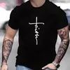 T-shirts masculins 2024 Coton Retro Faith Imprimez d'été T-shirt pour hommes femmes Fashion de haute qualité à manches courtes tshirt de sport en vrac respirant