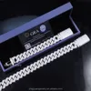 Nieuwe aankomst Rappers Hip Hop Jewelry 20mm 925 Sterling Silver 3 Rows VVS Moissanite Iced Out Dick Cuban Link Chain Necklace