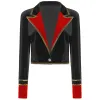 Stand Womens Stand Collar Jacket Bingled Coat Cirque Circus Ringmaster Blazer Tailcoat Cosplay Fantas