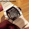 Mechanical Richardmill Watch Luksusowe męskie rozrywki RMS61-01 W pełni automatyczny biały ceramiczny kase