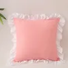 Kudde Solid Pillow Case för soffa täckning med ruffles heminredning kontorsbädd