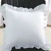 Kudde Solid Pillow Case för soffa täckning med ruffles heminredning kontorsbädd