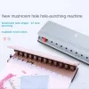 Punch M17F Portable 12 Hole 6 Sheet Capacity Mushroom Hole Puncher with Positioning Ruler Chip Tray for Looseleaf Notebooks