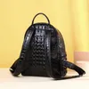 Sac à dos véritablement en cuir en cuir de cuir véritable classique crocodile ostout haut de gamme de mode haut de gamme