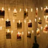 1M/2M LED Photo Clip String Lights Battery-operated Garland Fairy Picture For Wedding Bedroorm Holiday Hanging Decor Wall Lamp