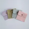 20PCS 8X8CM Square Snap Jewelry Pouches Packaging Mini Microfiber Soft Velvet Gift Bag Ring Necklace Bag Custom Logo