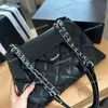 Large Capacity Vintage Women Designer Hobo Airport Bag Quilted Diamond Lattice Silver Hardware Matelasse Chain with Leather Strap Shoulder Cross Body Handbag 25cm