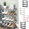 Rack de chaussures en forme de X simple, tuyau en acier multifonctionnel en dortoir en dortoir, armoire, étagère à double couche S0Y0