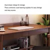 Folding Modern Laptop Minimalism Computer Desk Oak Study Table With Shelf Double Drawer Design Bilateral Hook For Bedroom