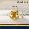 Anelli per matrimoni 2024 Bande di colori in argento zircona giallo a forma di geometrico per donne accessori brillanti