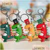 Chain Link Bracelets Kawaii Dinosaur Doll Keychain Trinket Women Men Couple Pendant Bag Car Key Ring Drop Delivery Jewelry Othoy