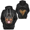 Rottweiler/Shetland Sheepdog/Vizsla 3D印刷されたパーカー女性