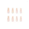 Faux Nails Fashion Beauty Tools Simple et réutilisable 24pcs long ballet faux Gold Imprime