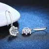 Moissanite S925 Sier Diamond Snowflake Earrings Womens Six Star High End Quality Earhook D Color 1 Carat Moissanite örhängen Kvinnor