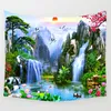 Paesaggio di bellezza Rainbow Mountain Waterfall Wall Art Autestry Camera da letto Sfondo per la parete casa Abete