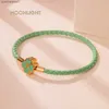 Bangle Green Four-Leaf Clover Lucky Bracelet For Women Genuine Braided Leather Bracelet 9 Colors Birthday Party Jewelry ChiristmasGiftsL2404