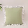 Kudde Solid Pillow Case för soffa täckning med ruffles heminredning kontorsbädd