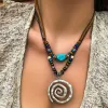 Purui Ethnic Style Mix Color Color Perle in legno Collana