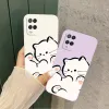 Blanc Cloud Cat Silicone Phone Case pour OPPO A15 A15S A16 A16K A76 A96 A53 A54 A77 A78 A83 A55 A95 A83 A92 A94 F19