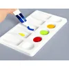 Bview Art 1Pcs 10 Holes Square Paint Tray Palette +5Pcs Palette Knifes Artist DIY Graffiti Oil White Plastic Paint Container Box