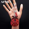 Anelli chiave coccinella nappa in cristallo keychain borse fascino per donne/uomini accessori per catena chiave di coccinella gioielleria llaveros para mujer lujo k2871s01 240412