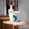 Koppar tefat blå och vit porslin kontor tecup keramisk master te cup kreativ handgjorda vattenmugg med lock set drinkware