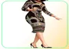 Casual jurken African Ladies Elegante pols Hoge taille V Neck Vintage voor werk Office Business Fashion Slim Vestidos Dress Midi 203514815