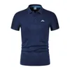 2024 Été Mens Lindeberg Golf à manches courtes Polo Mesh Mesh Tops Business Business Fashion T-shirt pour hommes 240412