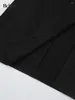 Casual Dresses Bclout Spring Knitted Black Long Dress Women 2024 Fashion Sleeve Solid Slit Elastic Party Sexy Bodycon Female
