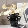 Jarrones Vasos de cerámica de arreglo floral Vintage Modelo de la sala Decoración del estilo del hogar Decoración del estilo de crema