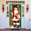 クリスマス前の屋外の装飾の前にナイトメアはクリスマスエルフのドアカバーサンタクリスマスバックドロップバナーパーティーハウスドア用