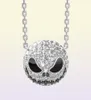 Nightmare Before Christmas Skeleton Necklace Jack Skull Crystals Pendant Women Witch Necklace Goth Gotic Jewelry Whole J1218737512557367