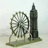 Estatuetas decorativas de Londres Building Big Ben e Ferris Wheel Model Modelo Decoração Casa Criativa Retro Ornamento Estátua Decoração Decoração Presente