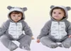 Baby Onesie Kigurumis Chłopca Dziewczyna niemowlę Romper Totoro Costume Gray Pajama z zamkiem zimowe ubrania maluch uroczy strój Cat Fancy 24662348