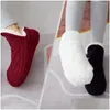 Носки чуловки женщины простой мягкий твердый цвет без скольжения домашние тапочки теплые женские туфли зимние полы.