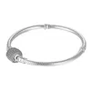 Sterling Silver Women Armband med Box White Micro Paled CZ Diamond Armband Logo Stamped For European Charms Bead7467880