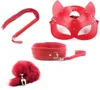 Andra evenemangsfestleveranser Erotic Cosplay Whip Eye Mask Metal Anal Pg Tail Sexig Half Face BDSM Par Sex Toys Stage Performan9326980