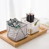 Opvouwbare zonsopslag opslagmand schattig printcosmetica container multifunctionele katoenen linnen opslagmand desktop organizer