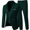 Mäns kostymer blazers blazer väst byxor affär gentleman 3 kostym stycken uppsättningar / brudgum bröllop klassisk solid smal klänning män high end jacka byxor