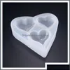 Molds 3D Heart Sile Mold 3 Cavity Cutting Surface Shape Resin Mod Jewelry Making Drop Delivery Tools Equipment Dhirw