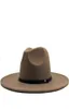 Classical Unisexe Wide Brim Splice Two Tone Wool Fedora hiver chaude Brim Brim Chapeaux Red Black Ladies Church Derby robe ha4145801