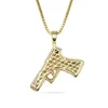 Hanger kettingen vanaxine pistool pistool hangers voor mannen machine hiphop sieraden keten collier iced out cz sieraden cadeau