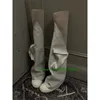 Scarpe eleganti tubo pantalone stivali esagerati per la punta piatta tasca piatta alla moda alla moda di capispalla