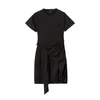 Casual Dresses Pleated Amazon Irregular Dress Short Sleeve