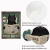 Cat Halloween Nice Butt Poster Funny Retro Black Animal Bathroom Wall Painting Print Vintage Toilet Decor Read Newspaper Canvas