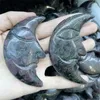 Dekorativa figurer 1st Natural Gemstone Firework Garnet Hand-Carved Moon Face Crystals Healing Stones for Gift